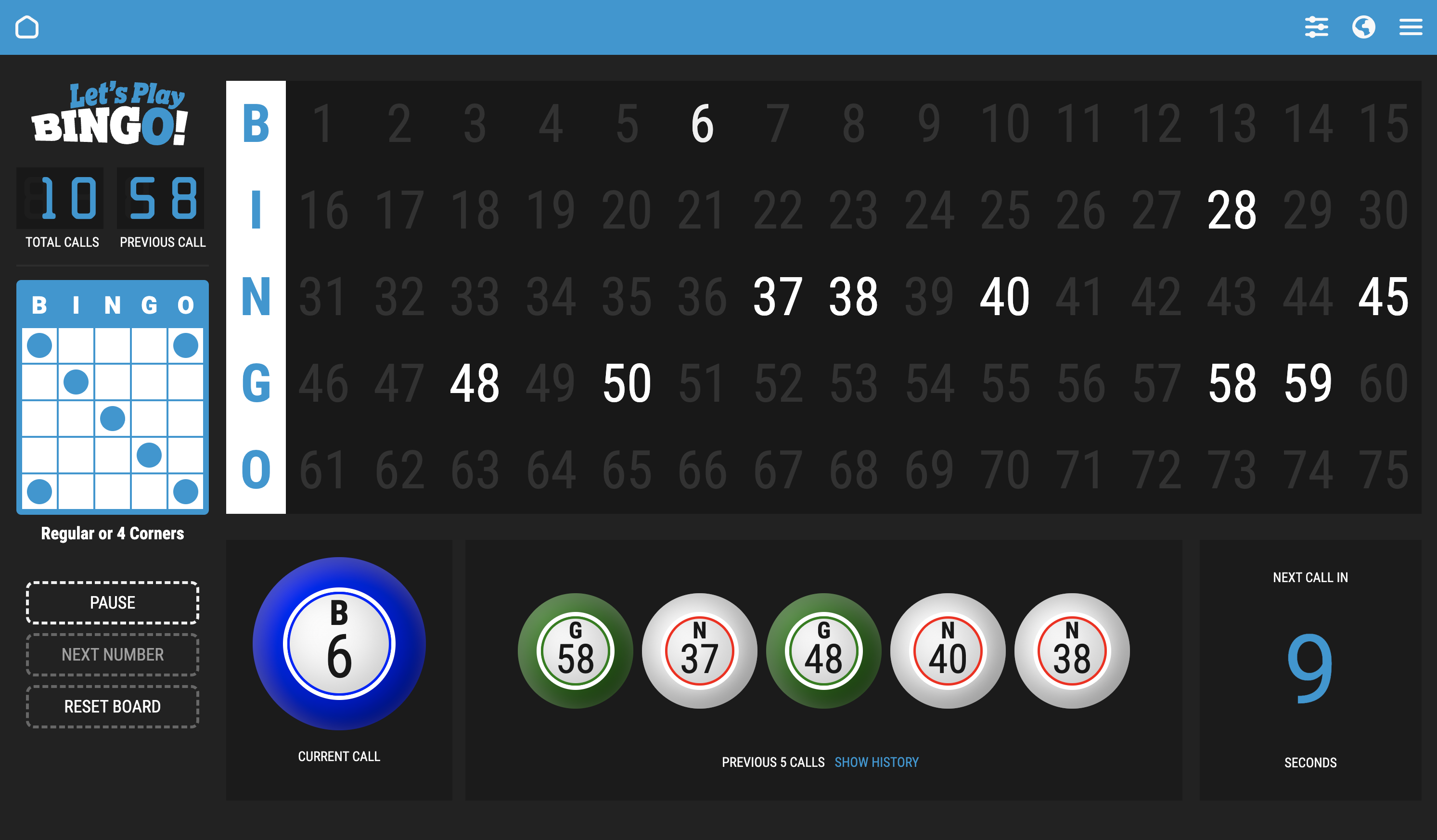 Bingo Caller interactiv